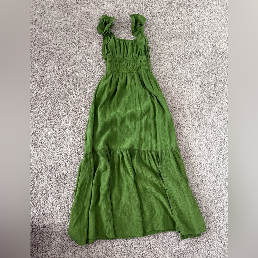 Abercrombie Ruffle Strap Textured Maxi
